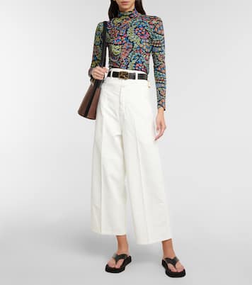 Jeans anchos de tiro alto cropped | Etro