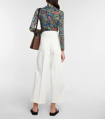 Jeans anchos de tiro alto cropped | Etro