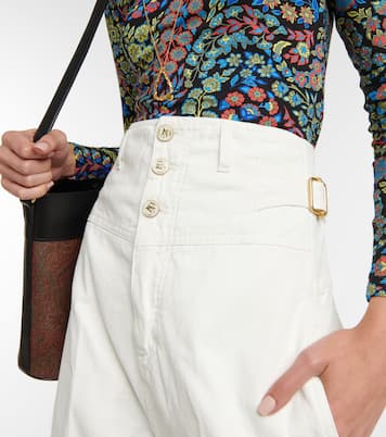 Jeans anchos de tiro alto cropped | Etro