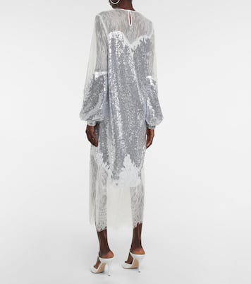 Zahara sequined and lace gown | Costarellos
