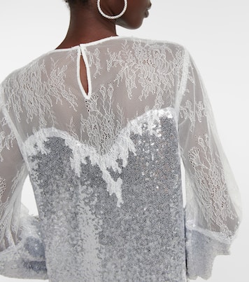 Zahara sequined and lace gown | Costarellos