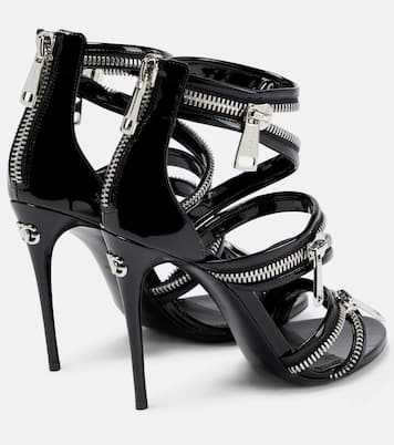Zip-embellished leather sandals | Dolce&Gabbana