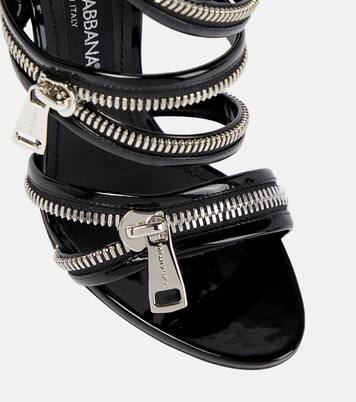 Zip-embellished leather sandals | Dolce&Gabbana