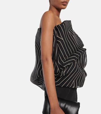 Top bustier rayé en soie | Rick Owens