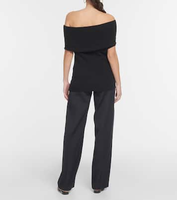 Ribbed-knit off-shoulder top | Toteme