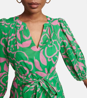 Kiki belted floral cotton minidress | Velvet
