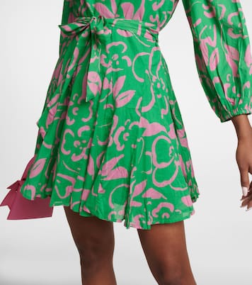 Kiki belted floral cotton minidress | Velvet