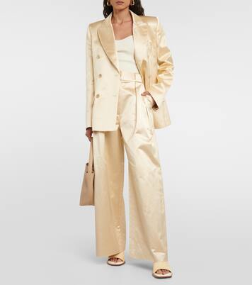 Rico high-rise wide-leg cotton-blend pants | Khaite