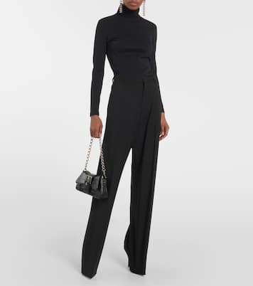 High-rise wool and leather pantashoes | Balenciaga