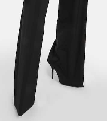High-rise wool and leather pantashoes | Balenciaga