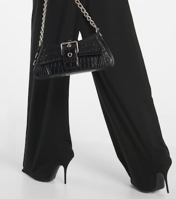 High-rise wool and leather pantashoes | Balenciaga
