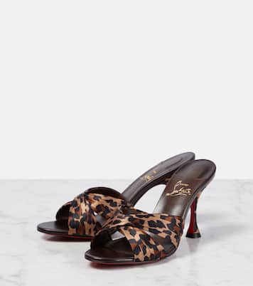 Nicol is Back 85 leopard-print satin mules | Christian Louboutin