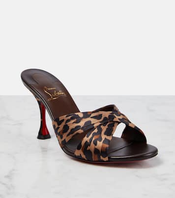 Nicol is Back 85 leopard-print satin mules | Christian Louboutin