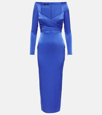 Sweetheart satin midi dress | Alex Perry