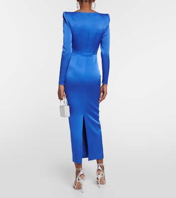 Sweetheart satin midi dress | Alex Perry