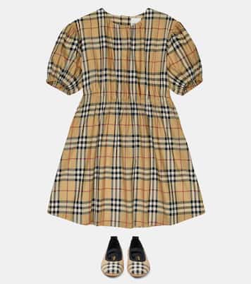 Abito in misto cotone a quadri | Burberry Kids