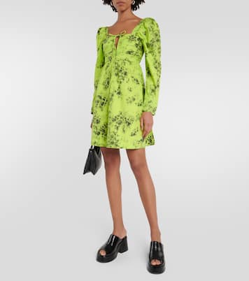Bedrucktes Minikleid aus Baumwolle | Ganni
