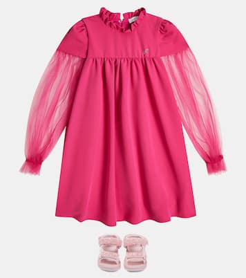 Abito rifinito con tulle | Monnalisa