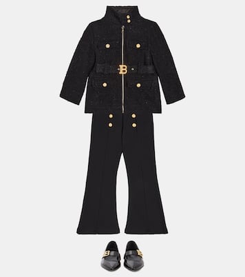 Pantalones flared de algodón | Balmain Kids