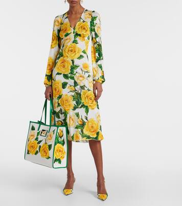 Bedruckte Slingback-Pumps aus Canvas | Dolce&Gabbana