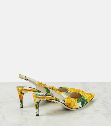 Bedruckte Slingback-Pumps aus Canvas | Dolce&Gabbana