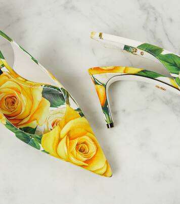 Bedruckte Slingback-Pumps aus Canvas | Dolce&Gabbana