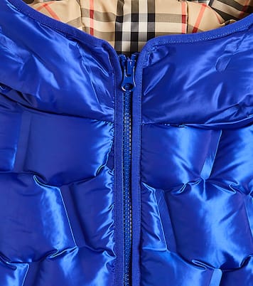 Quilted down vest in blue Burberry Kids Mytheresa