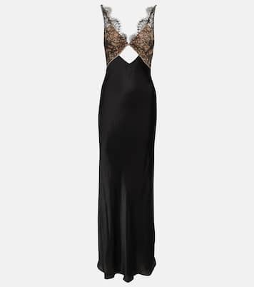 Lace and satin gown | Self-Portrait