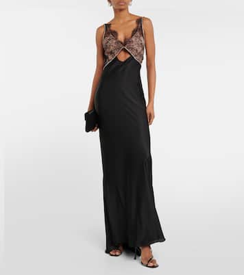 Lace and satin gown | Self-Portrait