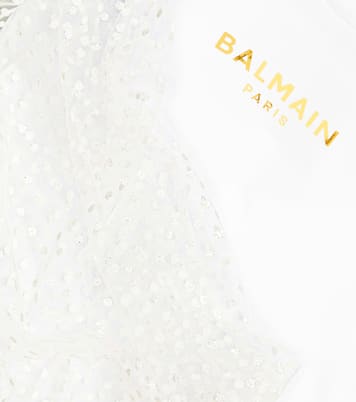 Abito in jersey di cotone a pois | Balmain Kids