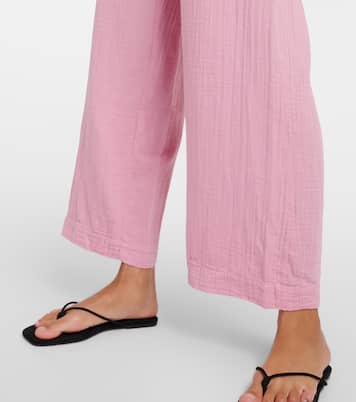 Jerry cotton gauze wide-leg pants | Velvet