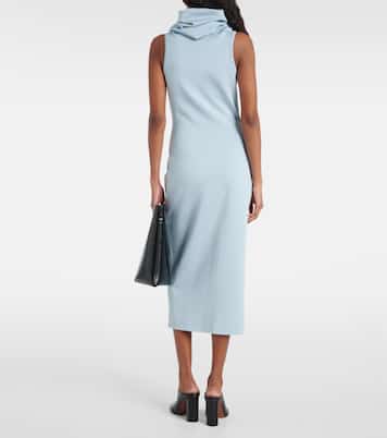 Abito midi in jersey con cappuccio | Alaïa