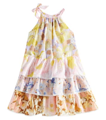 Abito in cotone con scollo all’americana | Zimmermann Kids