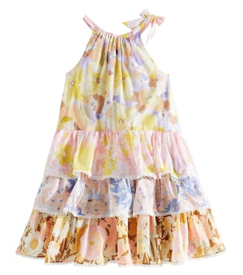 Abito in cotone con scollo all’americana | Zimmermann Kids