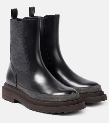 Bottines Chelsea Monili en cuir | Brunello Cucinelli