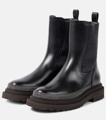 Bottines Chelsea Monili en cuir | Brunello Cucinelli