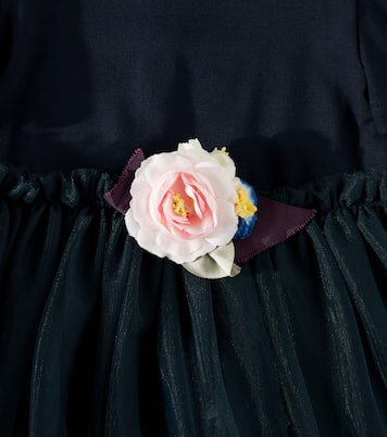 Abito in tulle con applicazione floreale | Monnalisa