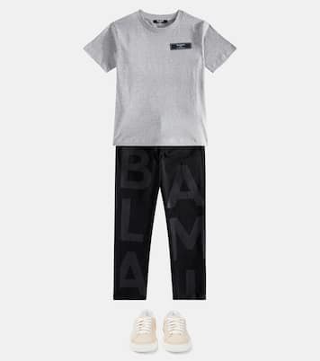 T-shirt in jersey di cotone con stampa | Balmain Kids