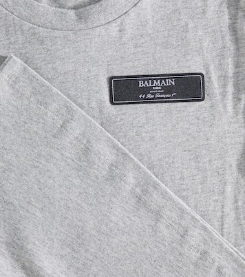 T-shirt in jersey di cotone con stampa | Balmain Kids