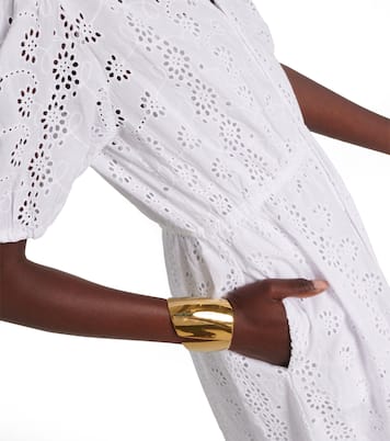 Broderie anglaise cotton midi dress | Velvet