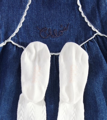 Baby Set aus Jeanskleid und Strumpfhose | Chloé Kids