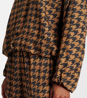 Blusa in raso pied-de-poule | Dries Van Noten