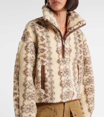 Marie printed teddy half-zip sweater | Marant Etoile