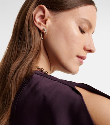 Boucle d'oreille unique Horn en or 14 ct et diamants | Rainbow K