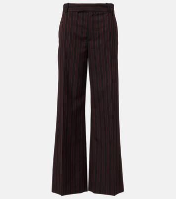 Pantalon droit rayé en laine | McQueen