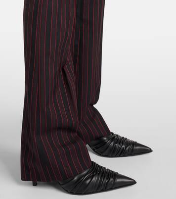 Pantalon droit rayé en laine | McQueen