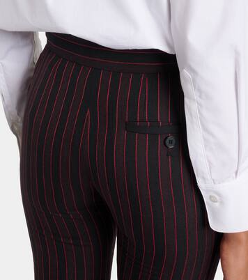 Pantalon droit rayé en laine | McQueen