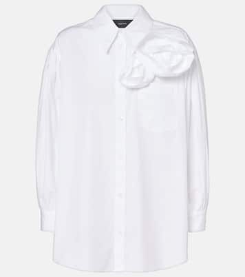 Camicia in cotone con applicazioni floreali | Simone Rocha