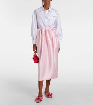 Camicia in cotone con applicazioni floreali | Simone Rocha