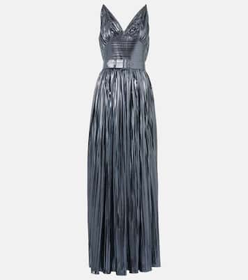 Vestido de fiesta de lamé con cinturón | Rodarte